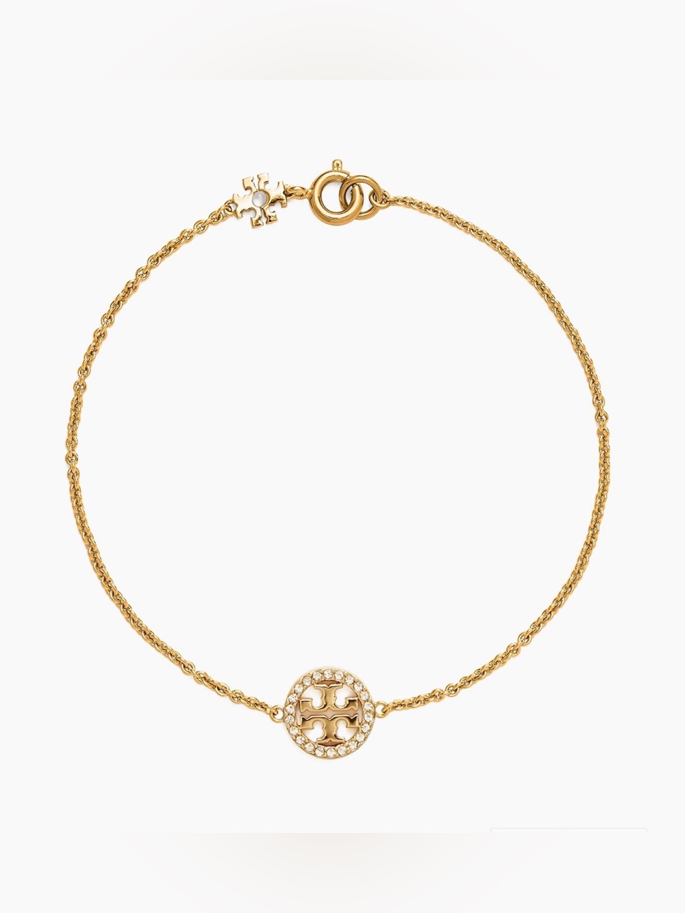 TORY BURCH *NWOT* Miller Pave Delicate Chain Bracelet in Gold